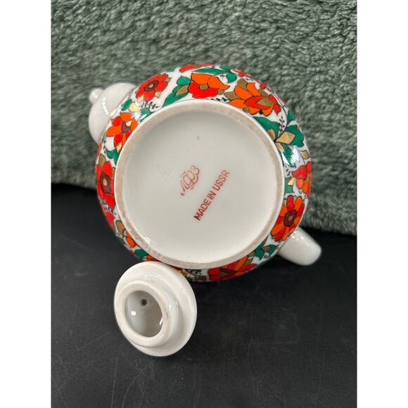 HTF Imperial Russian Lomonosov Porcelain Vorobyevsky Rooster Teapot - Picture 7 of 9